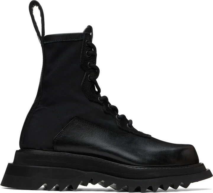 Julius Black Double-Sole Combat Boots