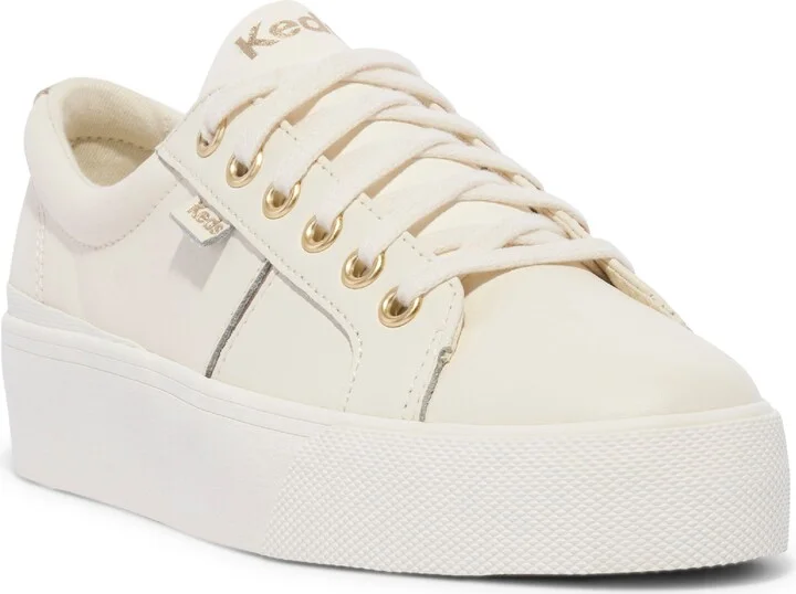 Egret/ Champagne Leather