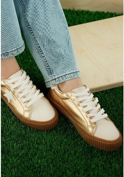 Jumping jacks Metallic Faux Leather Star Sneakers Women - Image 2