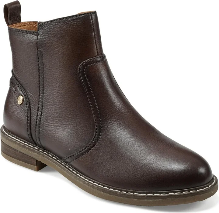 Juna Womens Leather Ankle Booties
