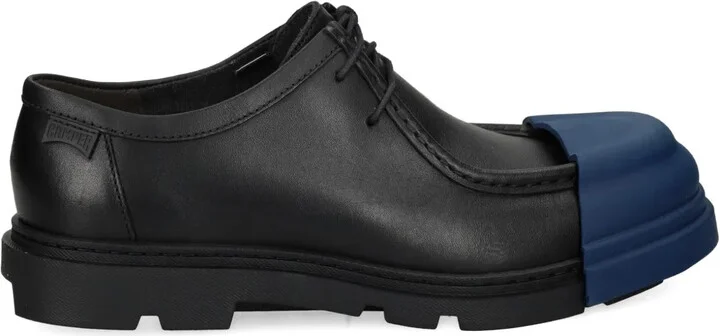 Junction leather rubber-toe cap shoes