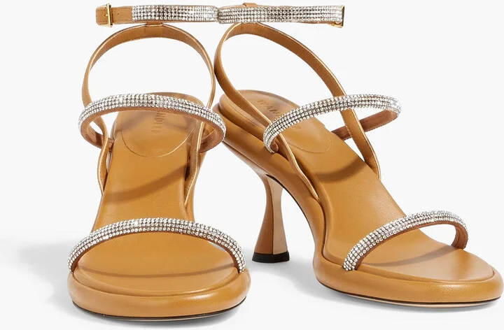 June crystal-embellished leather sandals - Image 2