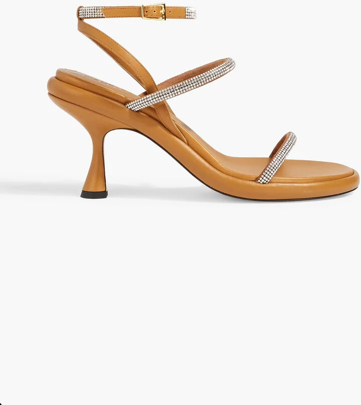 June crystal-embellished leather sandals