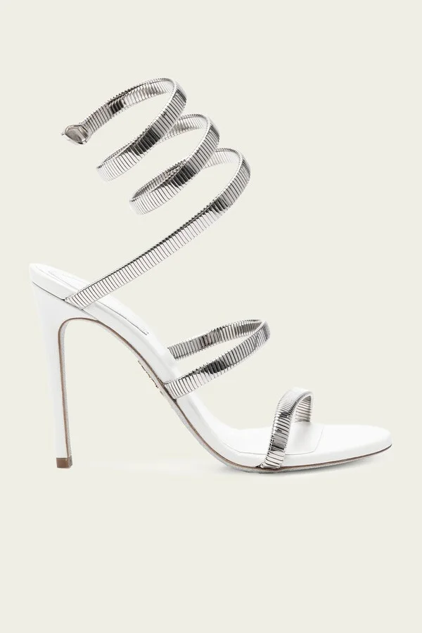 Juniper Metal Sandal in White Silver