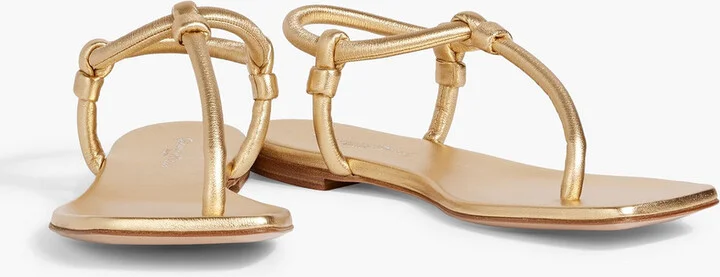 Juno metallic padded leather sandals - Image 2