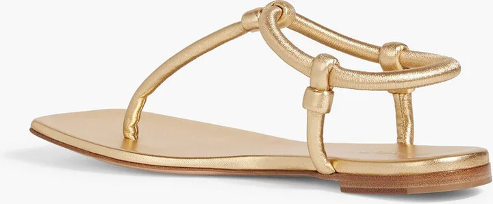 Juno metallic padded leather sandals - Image 3