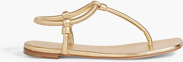 Juno metallic padded leather sandals
