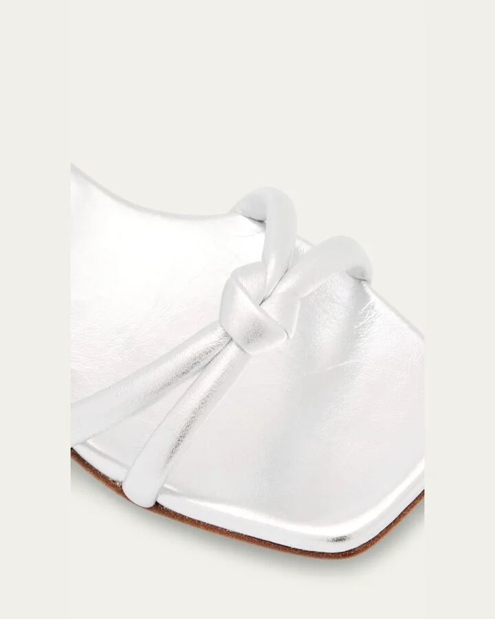 Juno Nappa Leather Knotted Ankle-Strap Sandals - Image 2