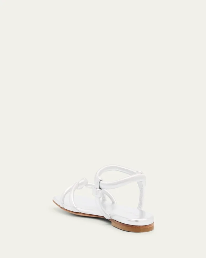 Juno Nappa Leather Knotted Ankle-Strap Sandals - Image 5