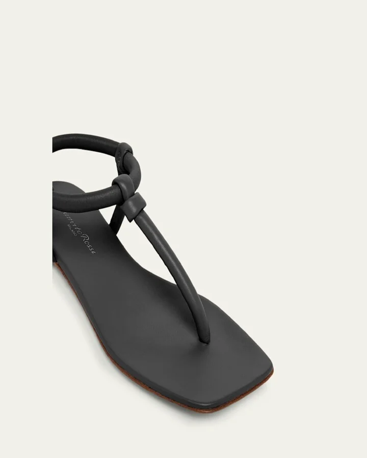 Juno Tubular Leather Thong Sandals - Image 3
