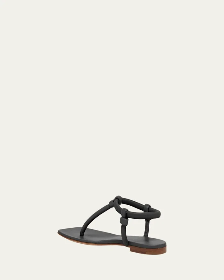 Juno Tubular Leather Thong Sandals - Image 5