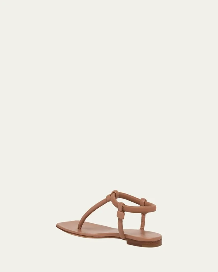 Juno Tubular Leather Thong Sandals - Image 6