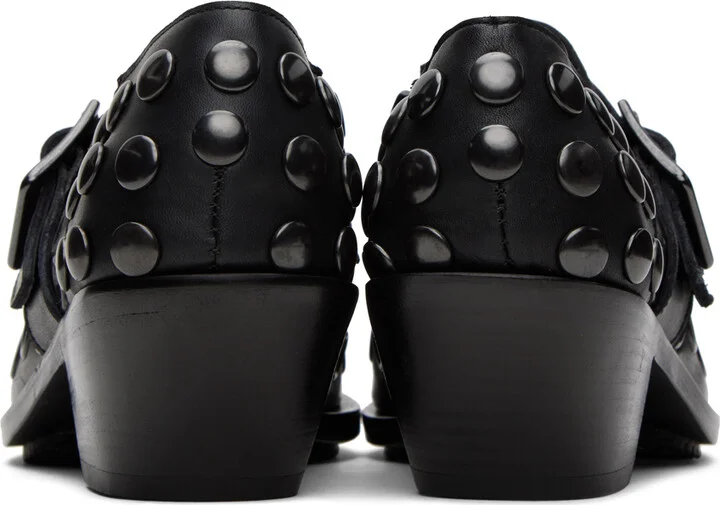 Junya Watanabe Black Steer Oiled Studded Heels - Image 2