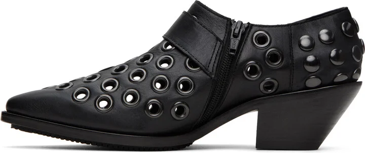 Junya Watanabe Black Steer Oiled Studded Heels - Image 3