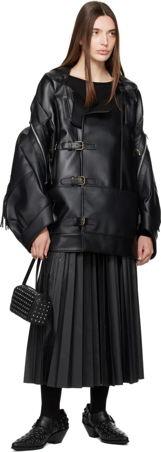 Junya Watanabe Black Steer Oiled Studded Heels - Image 5