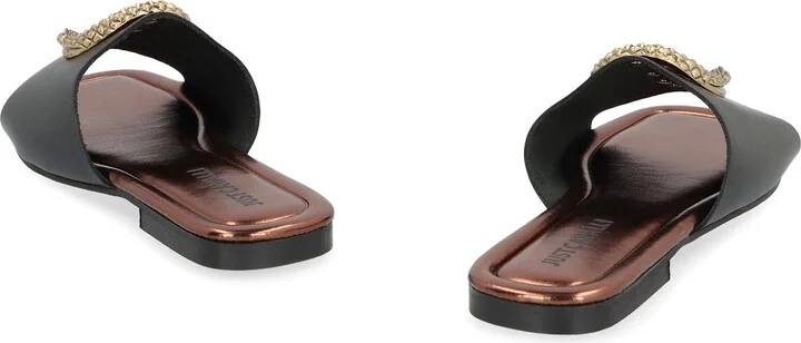 Just Cavalli Elisie Leather Slides - Image 4