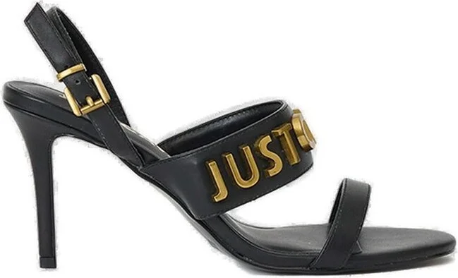 Just Cavalli Logo Lettering Heeled Sandals