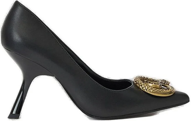 Just Cavalli Logo Plaque Pointed Toe Pumps