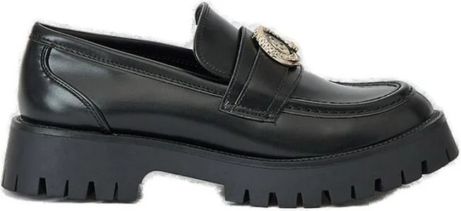 Just Cavalli Logo-Plaque Round Toe Loafers