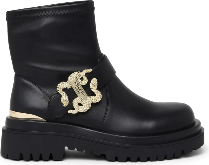 Just Cavalli Low Boots With Gold Buckle - Image 2