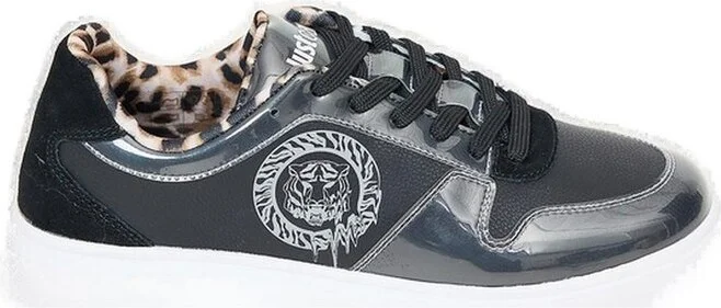 Just Cavalli Tiger Head Printed Lace-Up Sneakers
