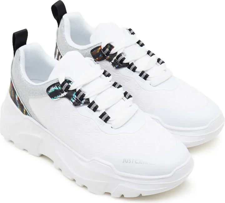 Just Cavalli White Low Top Sneakers