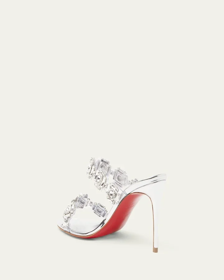 Just Jewel Clear Red Sole Slide Sandals - Image 5