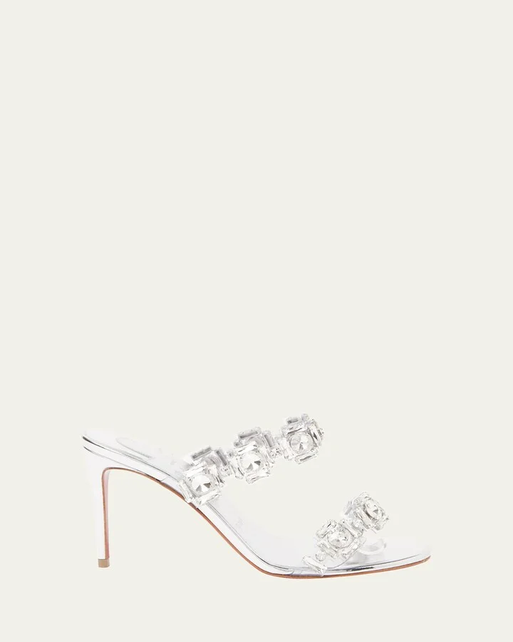 Just Jewel Clear Red Sole Slide Sandals