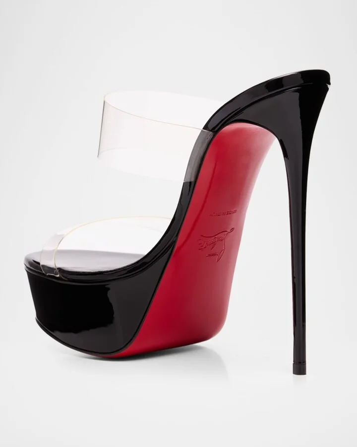 Just Nothing Clear Red Sole Platform Slide Sandals - Image 5
