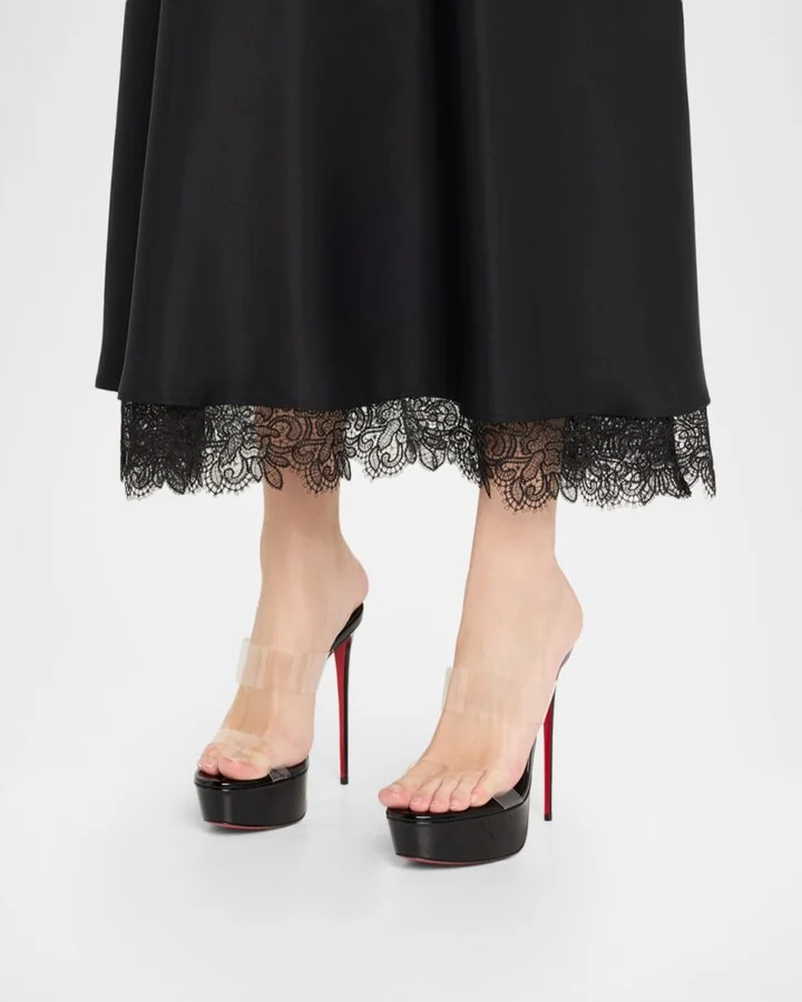 Just Nothing Clear Red Sole Platform Slide Sandals - Image 10