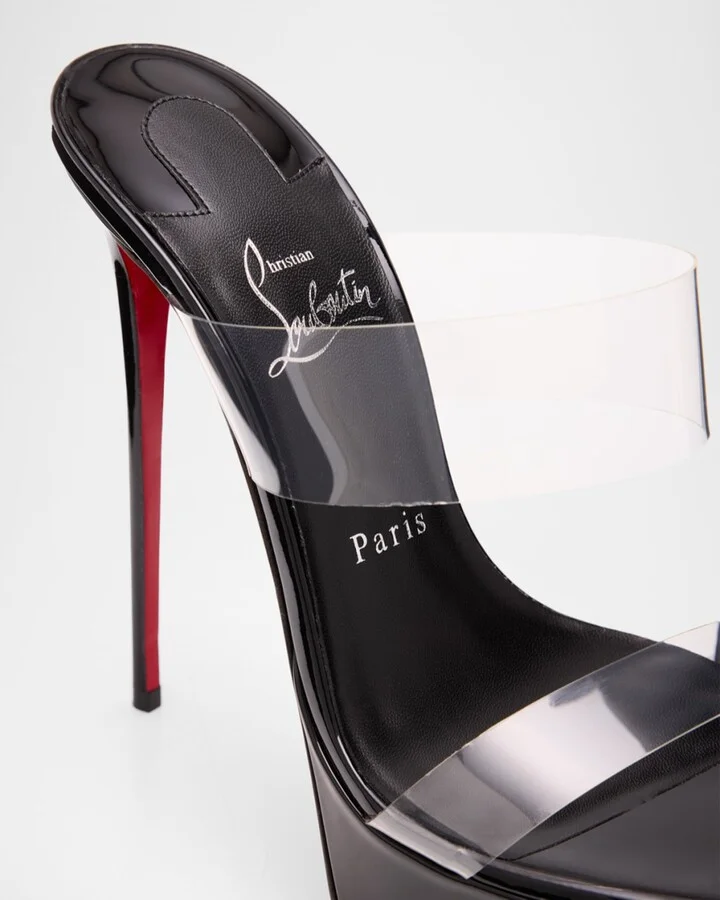 Just Nothing Clear Red Sole Platform Slide Sandals - Image 11