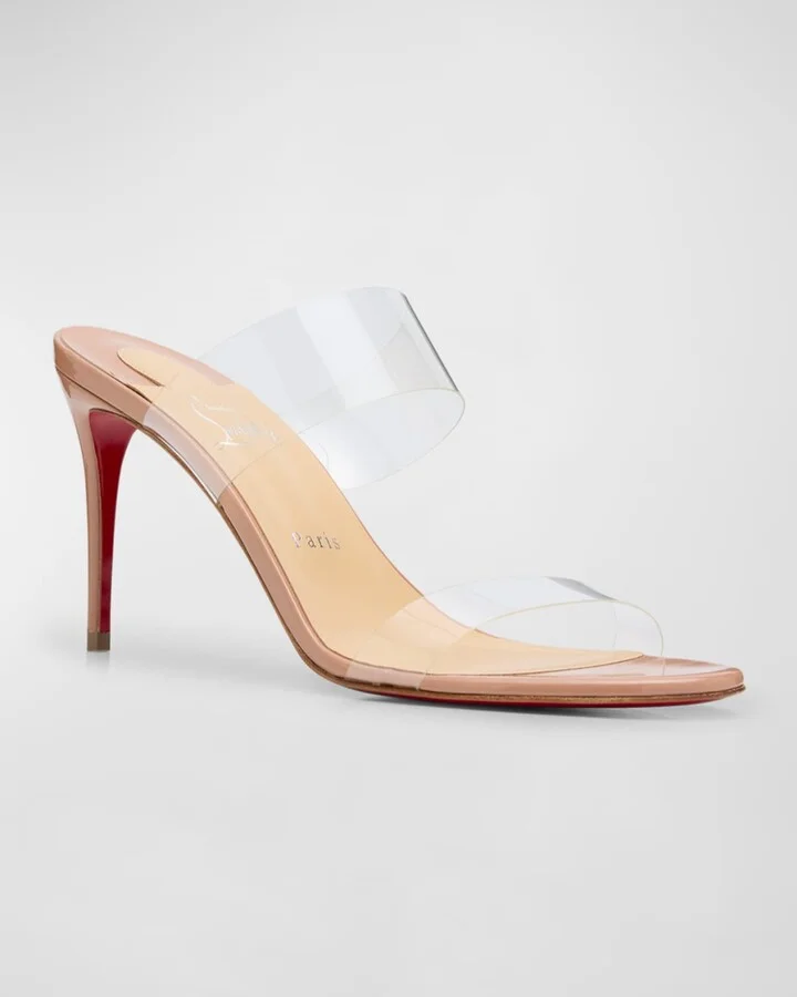 Just Nothing Clear Red Sole Slide Sandals - Image 3