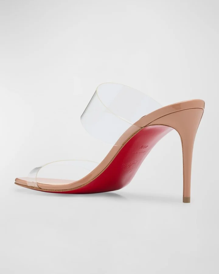 Just Nothing Clear Red Sole Slide Sandals - Image 4