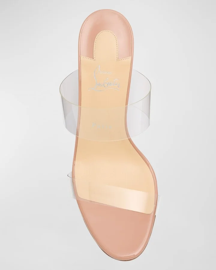 Just Nothing Clear Red Sole Slide Sandals - Image 5
