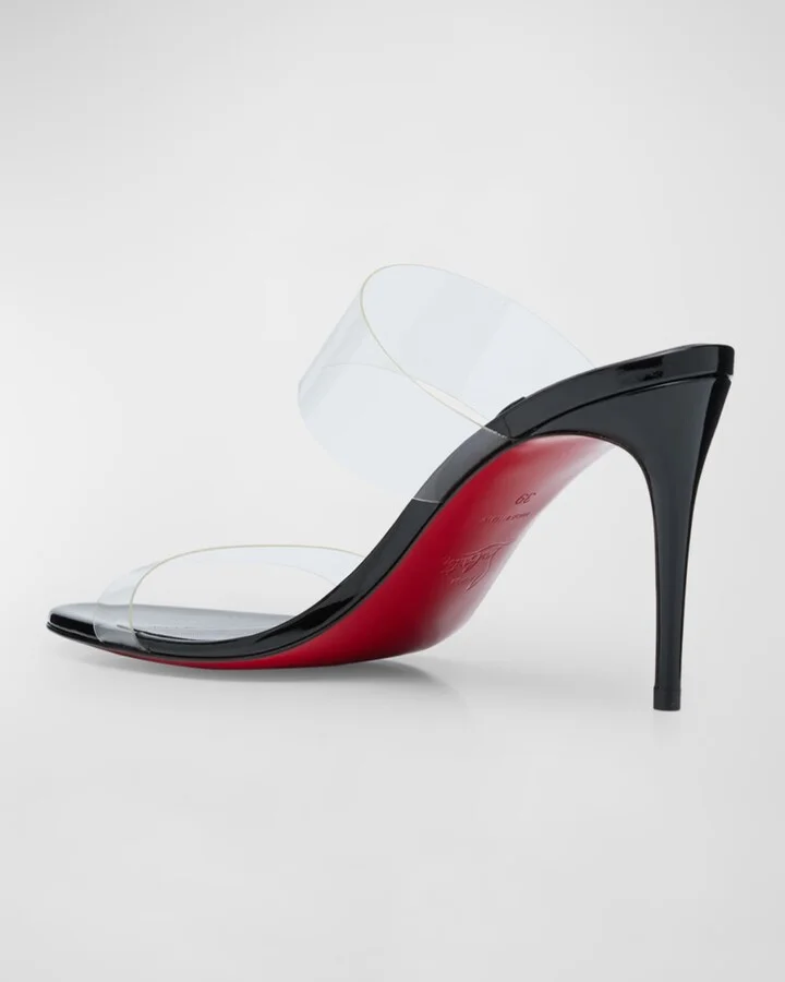 Just Nothing Clear Red Sole Slide Sandals - Image 8