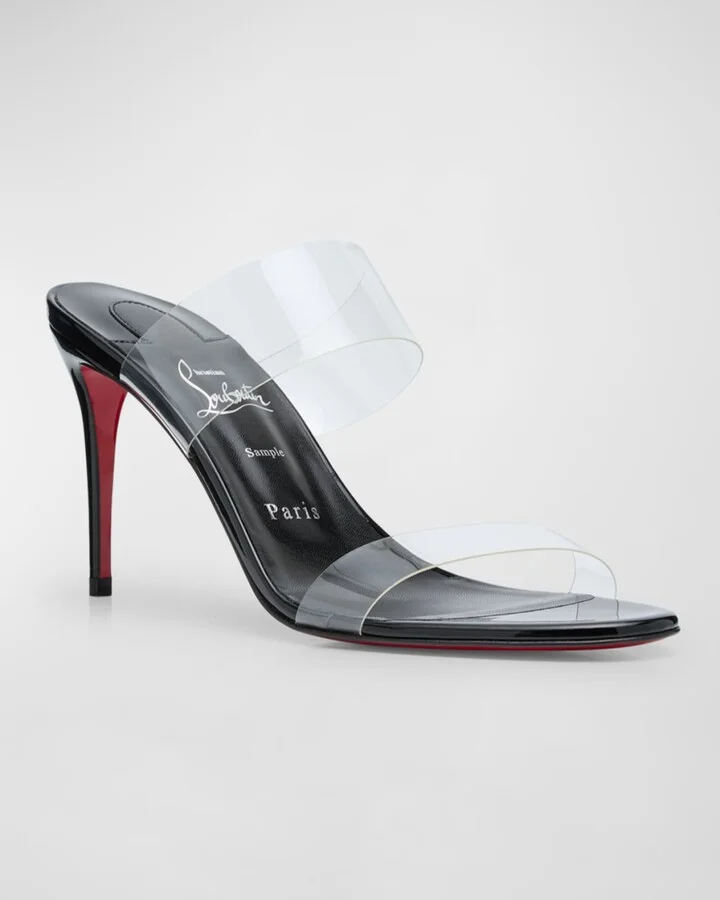 Just Nothing Clear Red Sole Slide Sandals - Image 10