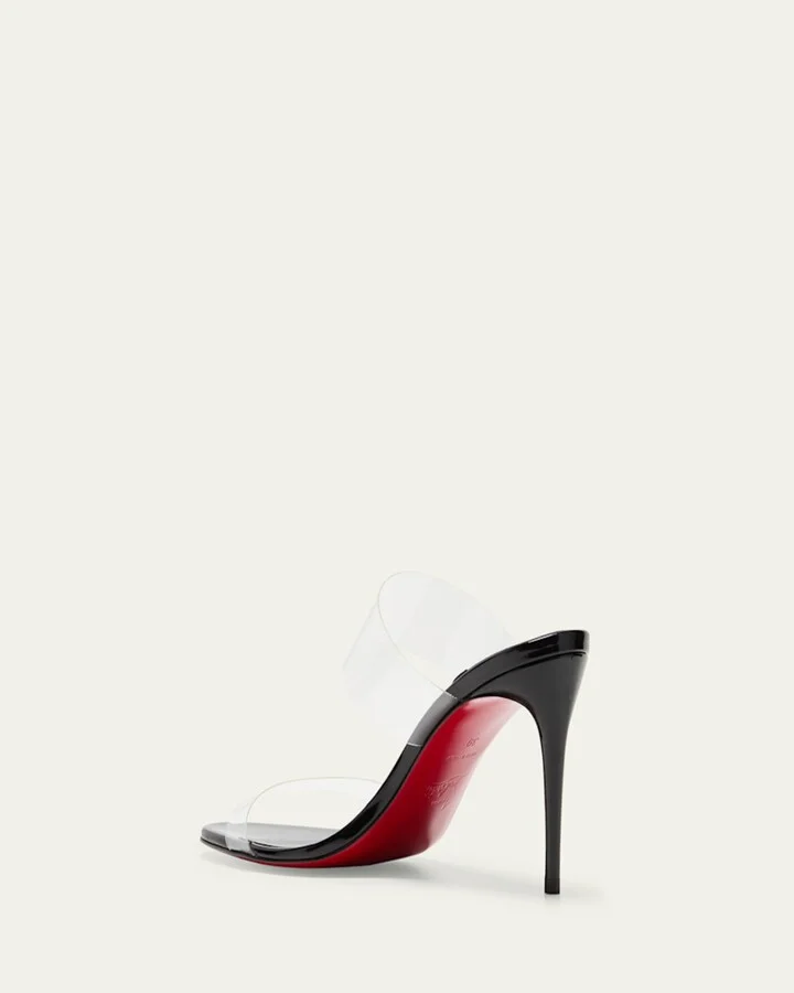 Just Nothing Clear Red Sole Slide Sandals - Image 3