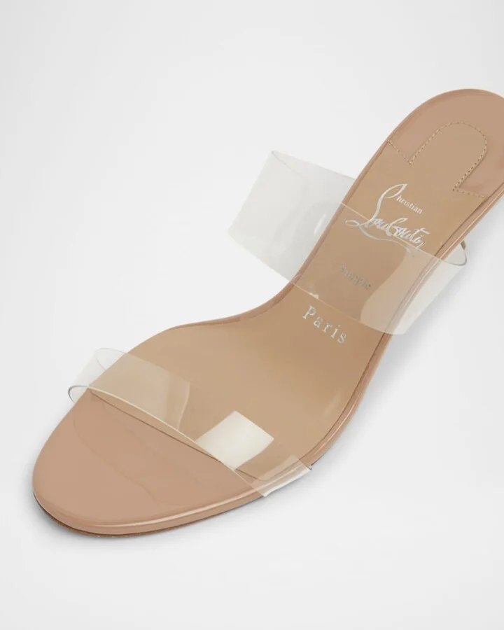 Just Nothing Clear Red Sole Slide Sandals - Image 4