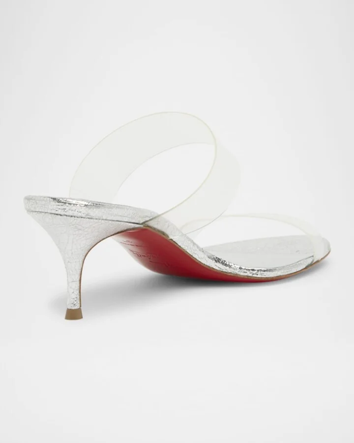 Just Nothing Clear Red Sole Slide Sandals - Image 2