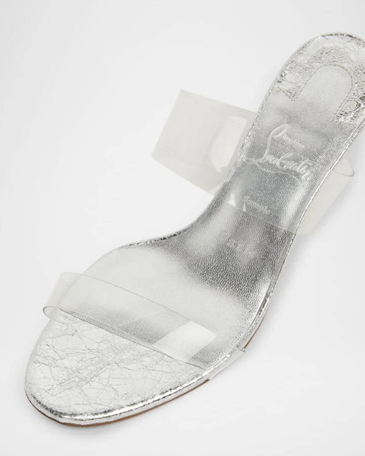 Just Nothing Clear Red Sole Slide Sandals - Image 3