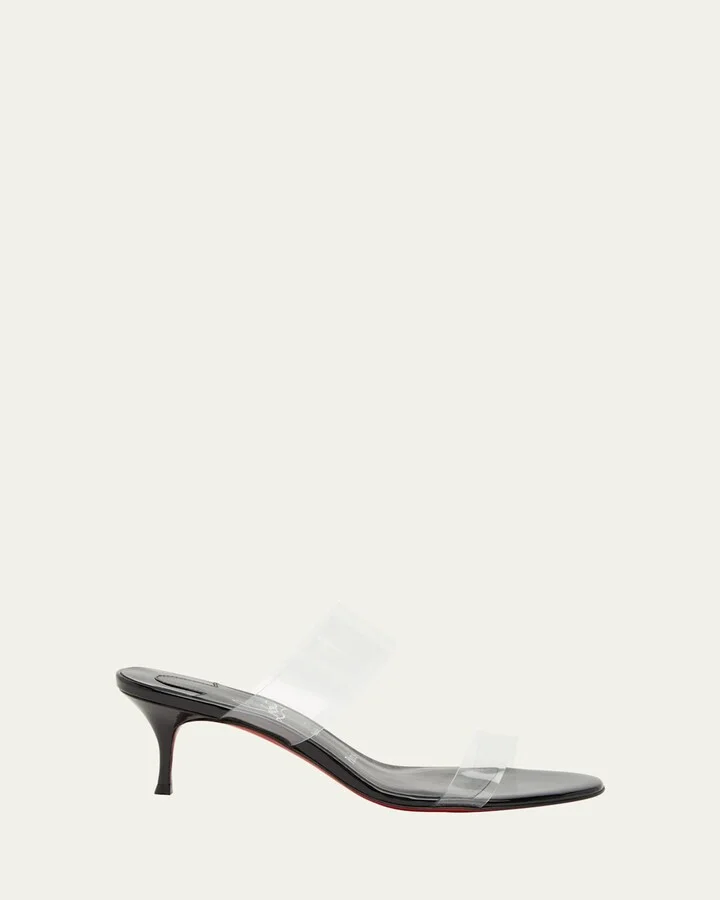 Just Nothing Clear Red Sole Slide Sandals