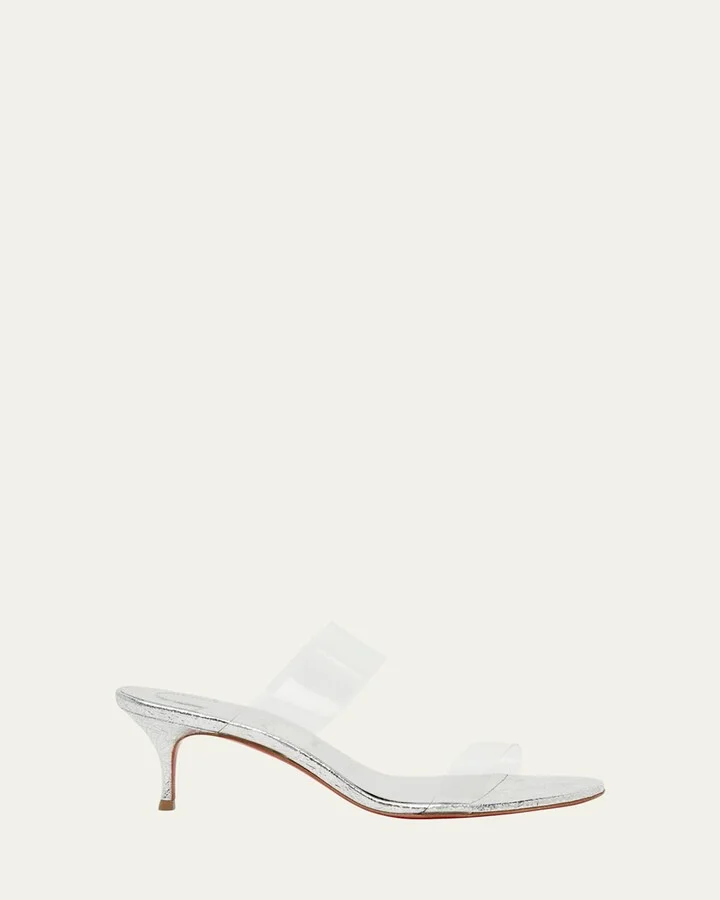 Just Nothing Clear Red Sole Slide Sandals