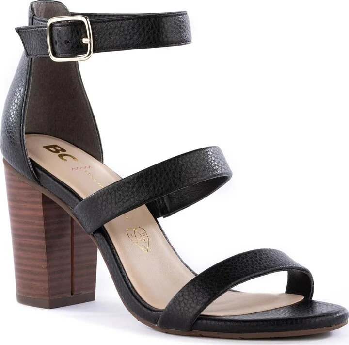 Justified Womens Buckle Faux Leather Heels
