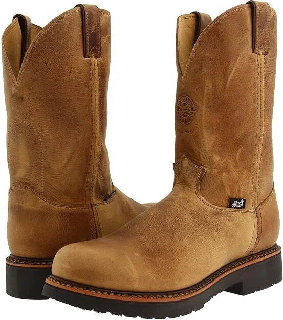 Justin Blueprint 11 Pullon Work Boot Men's Work Boots Rugged Tan Gaucho : 9.5 D - Medium, Leather