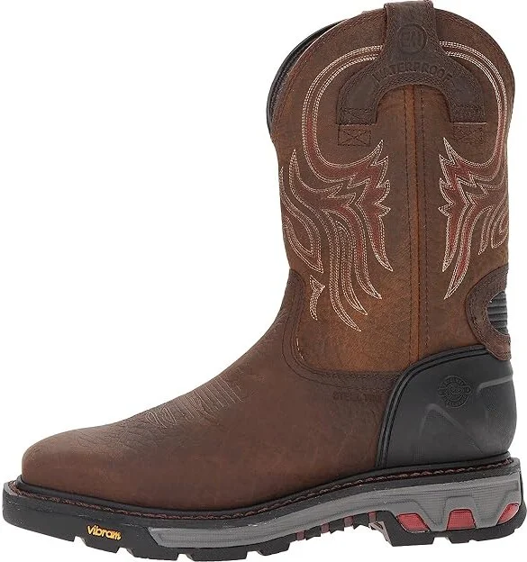 Justin Driscoll Steel Toe Cowboy Boots Brown : 7.5 D - Medium, Leather - Image 7