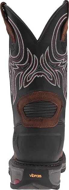 Justin Tanker Steel Toe Cowboy Boots Reddish Tan Waxy Milled Buffalo/Black Onyx : 15 D - Medium, Leather - Image 5