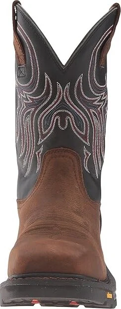 Justin Tanker Steel Toe Cowboy Boots Reddish Tan Waxy Milled Buffalo/Black Onyx : 15 D - Medium, Leather - Image 6