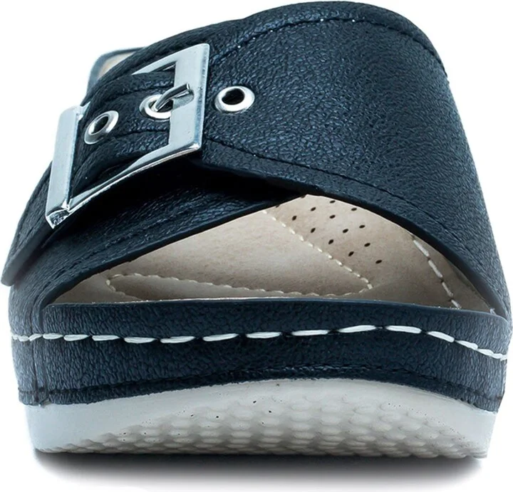 Justina Buckle Wedge Sandal - Image 2