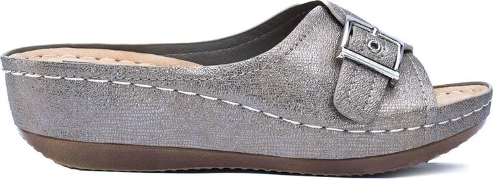 Justina Buckle Wedge Sandal - Image 8