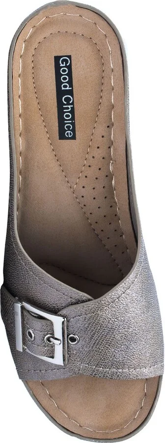 Justina Buckle Wedge Sandal - Image 9